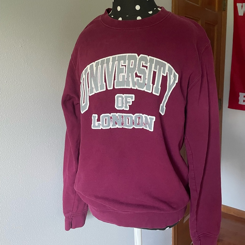 University of London Maroon Sweater Size Small